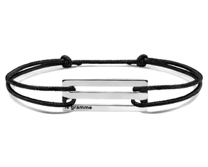 bracelet cordon noir perforé le 2,5g